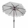Safavieh Zimmerman 11ft Round Metal/Polyester Market Umbrella in White