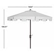 Safavieh Zimmerman 11ft Round Metal/Polyester Market Umbrella in White