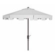 Safavieh Zimmerman 11ft Round Metal/Polyester Market Umbrella in White