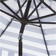 Safavieh Elsa Fashion Line 11ft Round Metal Outdoor Umbrella in Navy and White