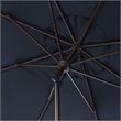 Safavieh Milan Fringe 11ft Round Crank Polyester/Metal Umbrella in Navy/White