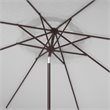 Safavieh Milan Fringe 11ft Round Crank Polyester/Metal Umbrella in White