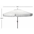 Safavieh Milan Fringe 11ft Round Crank Polyester/Metal Umbrella in White