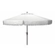 Safavieh Milan Fringe 11ft Round Crank Polyester/Metal Umbrella in White