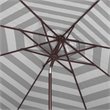 Safavieh Vienna 11ft Round Crank Metal Umbrella in Gray and White