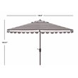 Safavieh Vienna 11ft Round Crank Metal Umbrella in Gray and White