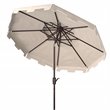 Safavieh Zimmerman 9ft Metal Double Top Market Umbrella in Beige/White