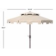 Safavieh Zimmerman 9ft Metal Double Top Market Umbrella in Beige/White