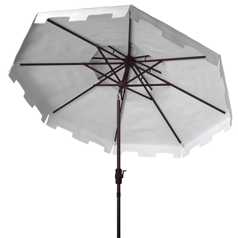Safavieh Zimmerman 9ft Metal Double Top Market Umbrella in White