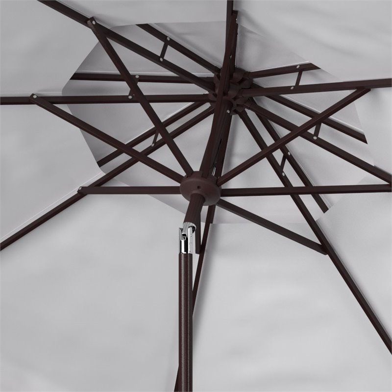 Safavieh Zimmerman 9ft Metal Double Top Market Umbrella in White