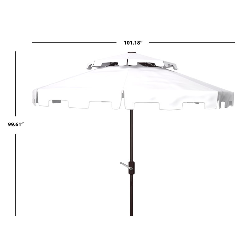 Safavieh Zimmerman 9ft Metal Double Top Market Umbrella in White