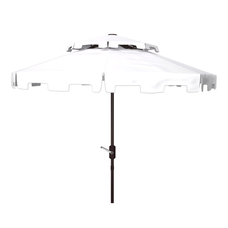 Safavieh Zimmerman 9ft Metal Double Top Market Umbrella in White