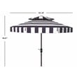 Safavieh Elsa Fashion Line 9ft Metal Double Top Market Umbrella in Navy/White