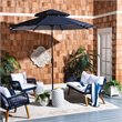 Safavieh Athens 9ft Metal/Polyester Double Top Crank Umbrella in Navy and White