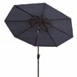 Safavieh Athens 9ft Metal/Polyester Double Top Crank Umbrella in Navy and White