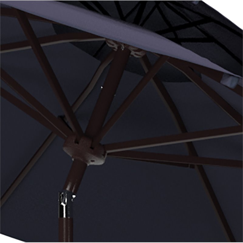 Safavieh Athens 9ft Metal/Polyester Double Top Crank Umbrella in Navy and White