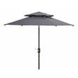 Safavieh Athens 9ft Metal/Polyester Double Top Crank Umbrella in Navy and White