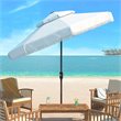 Safavieh Milan Fringe 9ft Metal/Polyester Double Top Crank Umbrella in White