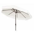 Safavieh Milan Fringe 9ft Metal/Polyester Double Top Crank Umbrella in White