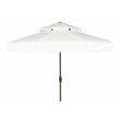 Safavieh Milan Fringe 9ft Metal/Polyester Double Top Crank Umbrella in White