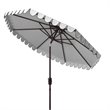 Safavieh Venice 9ft Metal/Polyester Double Top Crank Umbrella in White/Black