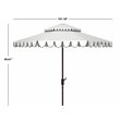 Safavieh Venice 9ft Metal/Polyester Double Top Crank Umbrella in White/Black