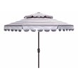 Safavieh Vienna 9ft Metal/Polyester Double Top Crank Umbrella in Gray/White