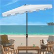 Safavieh Zimmerman 6.5x10ft Rectangle Metal/Polyester Market Umbrella in White