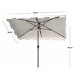Safavieh Zimmerman 6.5x10ft Rectangle Metal/Polyester Market Umbrella in White