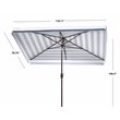 Safavieh Elsa Fashion Line 6.5x10ft Rectangle Metal Umbrella in Navy and White