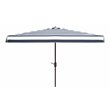 Safavieh Elsa Fashion Line 6.5x10ft Rectangle Metal Umbrella in Navy and White