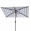 Safavieh Iris Fashion Line 6.5x10ft Rect Metal/Polyester Umbrella in Black/White