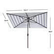 Safavieh Iris Fashion Line 6.5x10ft Rect Metal/Polyester Umbrella in Navy/White