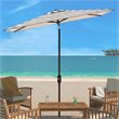 Safavieh Iris Fashion Line 6.5x10ft Rect Metal/Polyester Umbrella in Gray/White