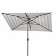 Safavieh Iris Fashion Line 6.5x10ft Rect Metal/Polyester Umbrella in Gray/White