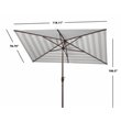 Safavieh Iris Fashion Line 6.5x10ft Rect Metal/Polyester Umbrella in Gray/White