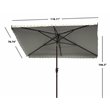 Safavieh Elegant Valance 6.5x10ft Rect Metal/Polyester Umbrella in Beige/White