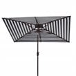 Safavieh Athens 6.5x10ft Rectangle Crank Metal/Polyester Umbrella in Navy/White