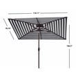 Safavieh Athens 6.5x10ft Rectangle Crank Metal/Polyester Umbrella in Navy/White