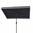 Safavieh Milan Fringe 6.5x10ft Rectangle Crank Metal/Polyester Umbrella in Navy