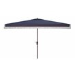 Safavieh Milan Fringe 6.5x10ft Rectangle Crank Metal/Polyester Umbrella in Navy