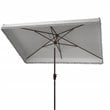 Safavieh Milan Fringe 6.5x10ft Rectangle Crank Metal/Polyester Umbrella in White