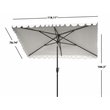 Safavieh Venice 6.5x10ft Metal/Polyester Rectangle Crank Umbrella in White/Black