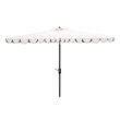 Safavieh Venice 6.5x10ft Metal/Polyester Rectangle Crank Umbrella in White/Black