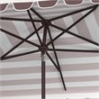 Safavieh Vienna 6.5x10ft Metal/Polyester Rectangle Crank Umbrella in Gray/White