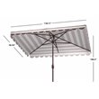 Safavieh Vienna 6.5x10ft Metal/Polyester Rectangle Crank Umbrella in Gray/White