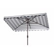 Safavieh Vienna 6.5x10ft Metal/Polyester Rectangle Crank Umbrella in Navy/White
