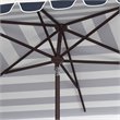 Safavieh Vienna 6.5x10ft Metal/Polyester Rectangle Crank Umbrella in Navy/White