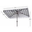 Safavieh Vienna 6.5x10ft Metal/Polyester Rectangle Crank Umbrella in Navy/White