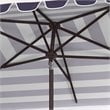 Safavieh Vienna 6.5x10ft Metal/Polyester Rectangle Crank Umbrella in Black/White